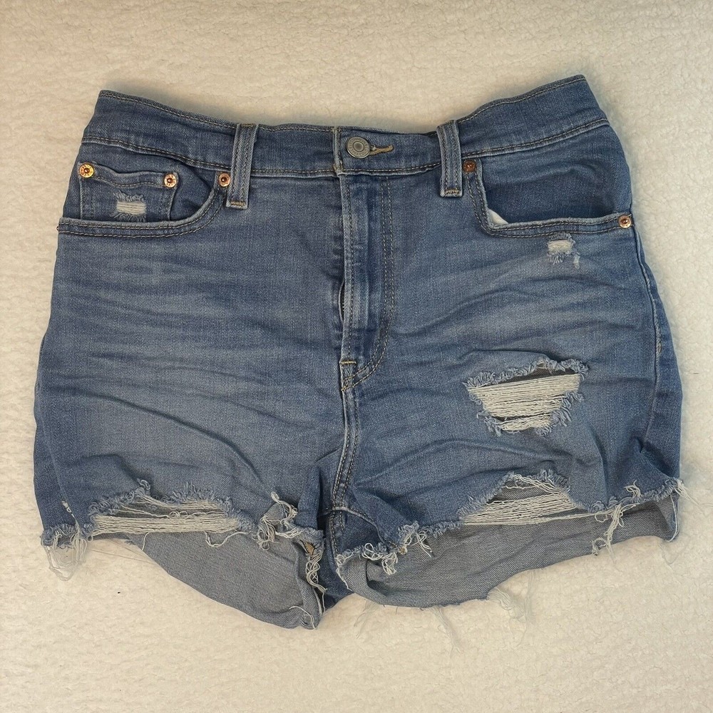 Women's Signature By Levi Strauss & Co High Rise Denim Jean Shorts Plus Size 29